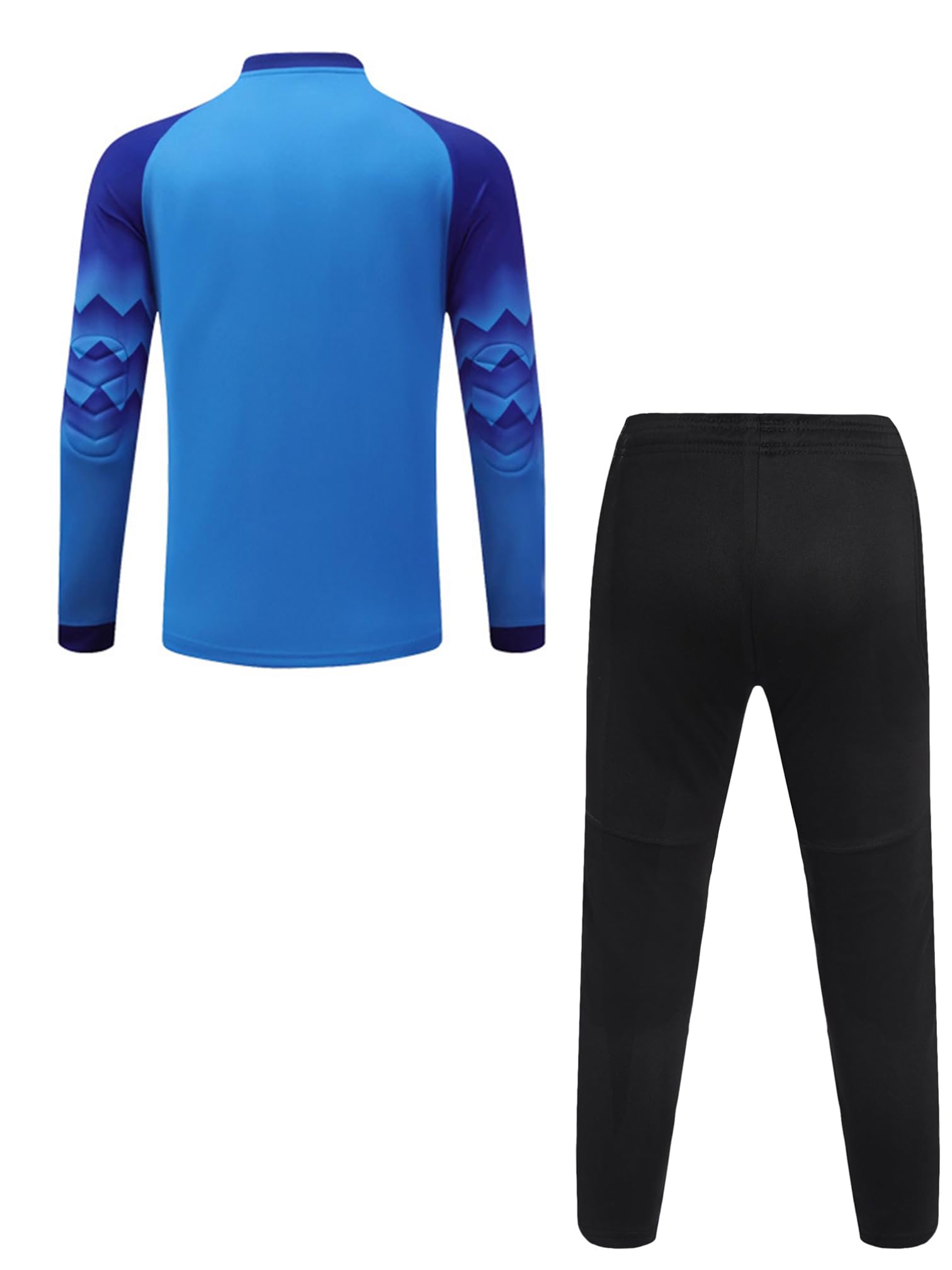 MSemis Goalkeeper Set Completo da Portiere di Calcio Bambino Ragazzo Maglia da Portiere di Calcio Maglietta + Pantaloni della Tuta Uniforme da Allenamento Blu 13-14 Anni