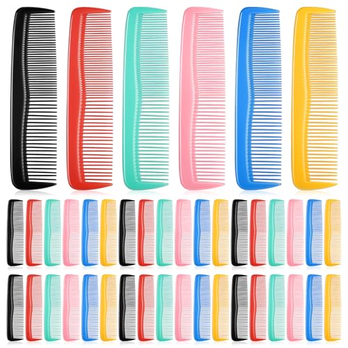 AOZUO 150 Pack Combs Bulk for Women 6 Colors Plastic Pocket Hair Combs Set Bulk Travel Combs Dual Teeth Design for Styling Homeless Hotel Shelter Nursing Home Charity
