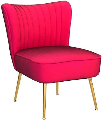Miniatura 51 de Juego de 2 sillas decorativas de terciopelo, cómodas sillas de sala de estar, sin brazos, sofá individual lateral de mediados de siglo con patas