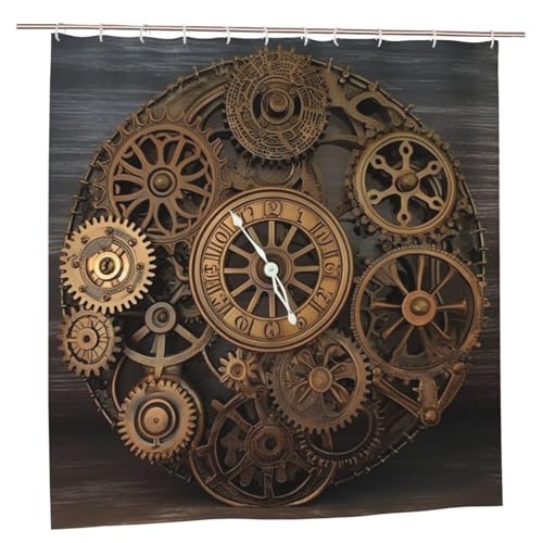 Rideau de douche steampunk imperméable et épais 182,9 cm