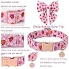 UP URARA PUP Halloween Pumpkin Dog Collar with Bow Tie, Pink Halloween Puppy Bowtie Collar with Adjustable Metal Buckle,Fancy Dog Collar Bowtie for Girl Boy Dog,L #1