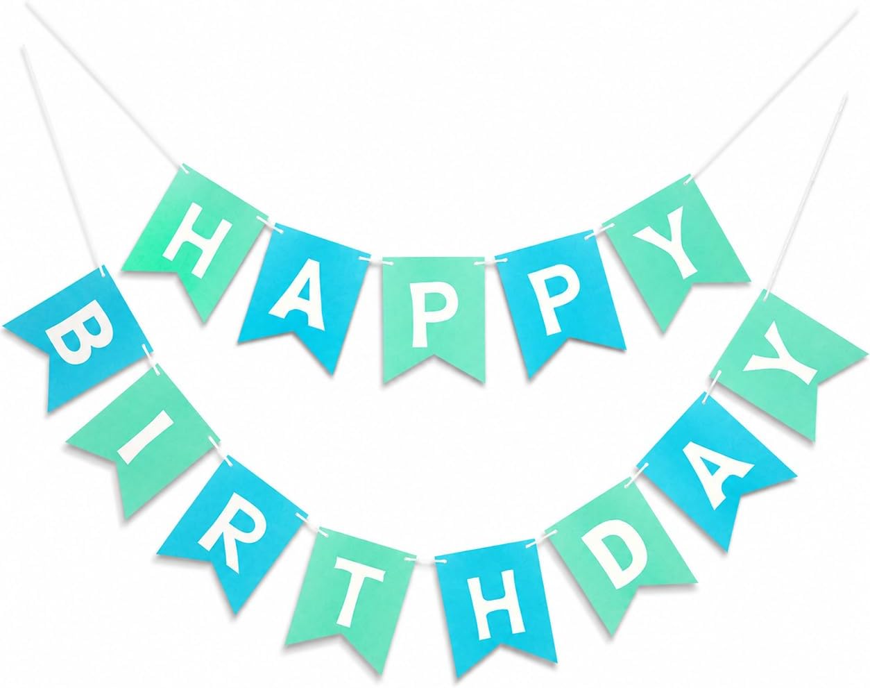 Letjolt Mint Blue Happy Birthday Banner Party Signs 13 Pcs | Supplies for Birthday Party Decorations Nursery Decor