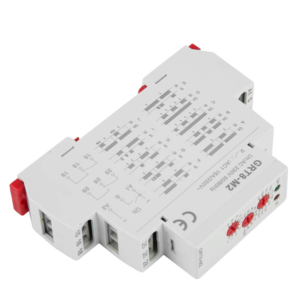 Relais temporisé Rail DIN AC 220V multifonction à 10 fonctions et indicateurs LED