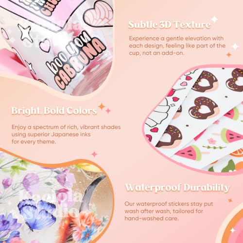 Image of Kaciola 10 Sheets UV DTF Cup Wraps for 16 oz-Bow Theme UV DTF Stickers, 1 Sheet Mysterious Pattern Transfer, Rub on Transfers Stickers for 16 oz Libbey Glasses Crafting