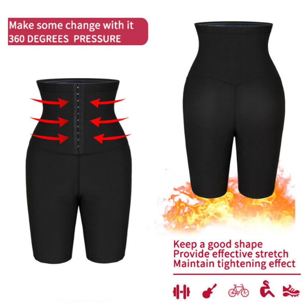 Hombre Pantalones Sauna Corto de Sudoración Cintura Alta Deporte Fajas Reductoras Leggins Reductores Cortas Fuerte Compresión Térmica