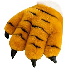 Simulated Tiger Paw Headband Bear Claw Gloves Plush Animal Gloves Tiger Costume Furry Paw Wolf Palm Tail Toy Miss Short Plush Hairy
