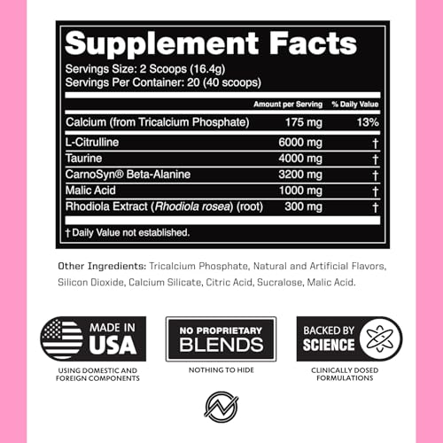 Image of Outwork Nutrition Non-Stim Pre Workout Powder - Citrulline Malate, Beta-Alanine, Rhodiola Extract for Performance, Focus & Energy Boost - Preworkout for Men, Women (Caffeine Free, Strawberry Lemonade)