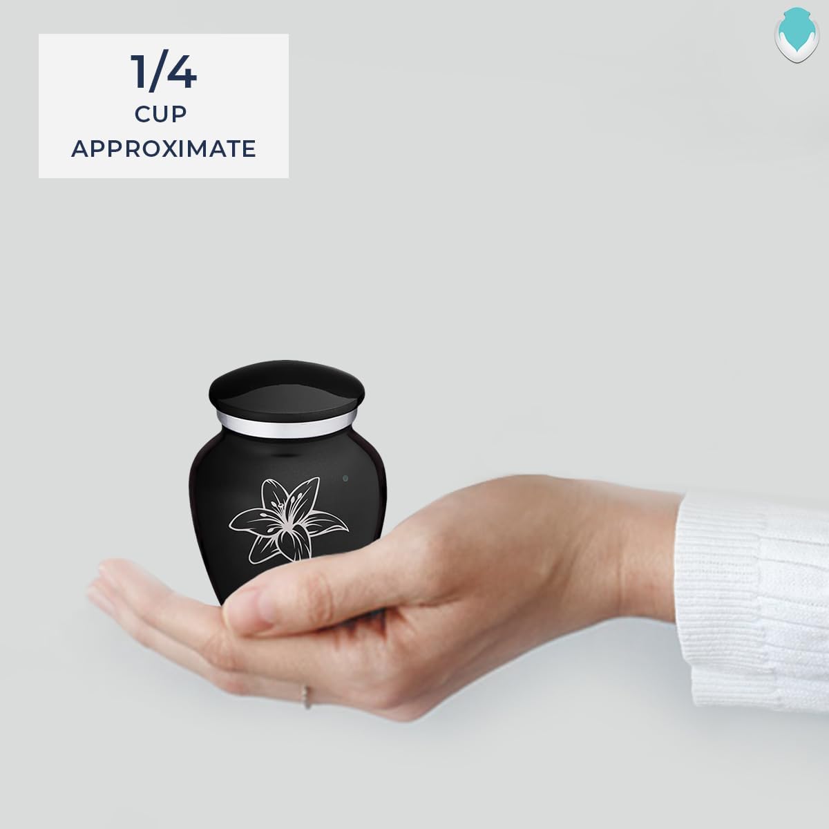 GetUrns Keepsake Embrace Lily Cremation Urn (Black)