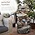Alpine Corporation | 40" 4-Tier Rock Floor Fountain with Cascading Water & White LED Lights, Tranquil Outdoor Water Feature for Garden, Patio, Yard & Deck, Light Gray