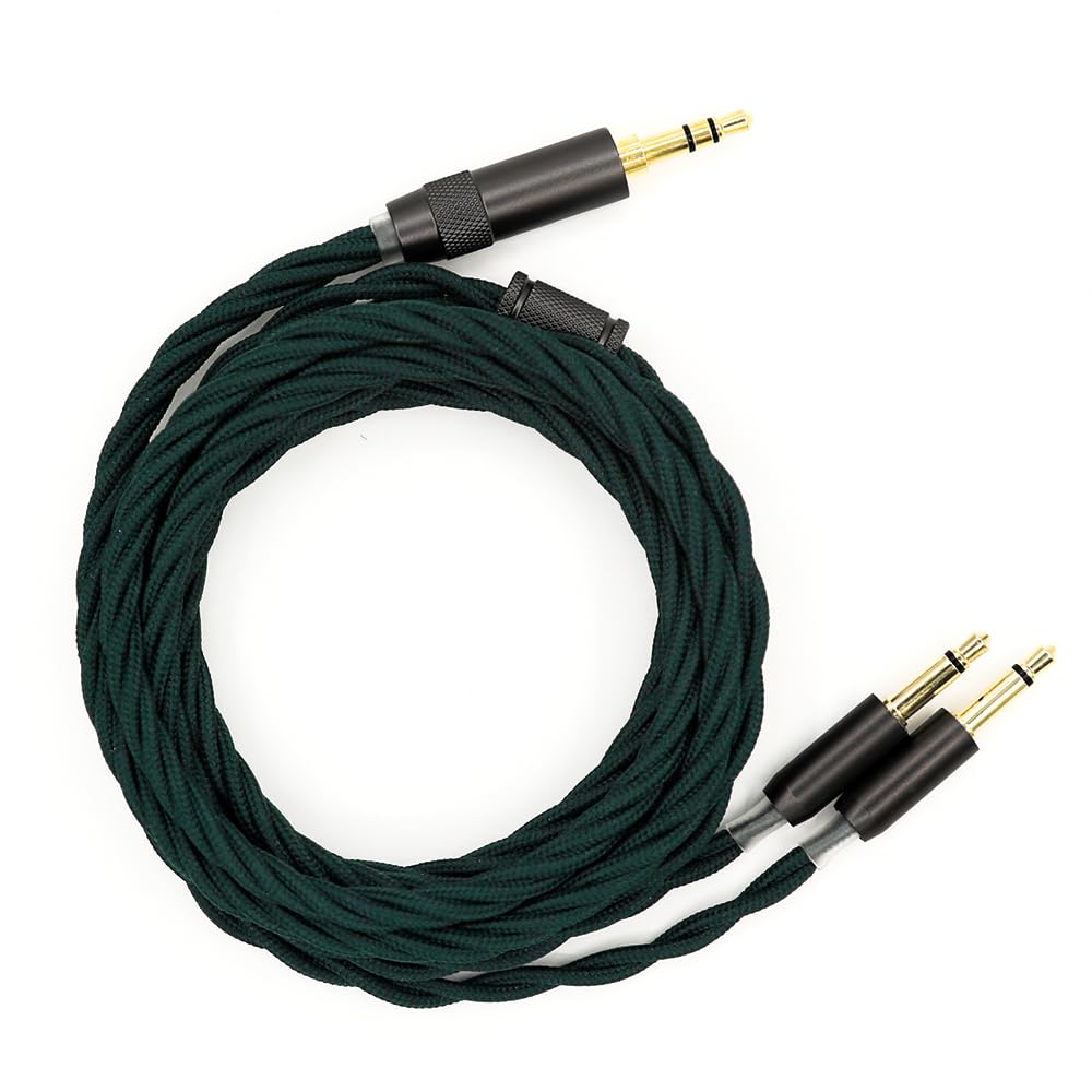 Quad-Strand Dark Green Circular Nylon Braided Headphone Upgrade Cable (202512002-1)-image-11