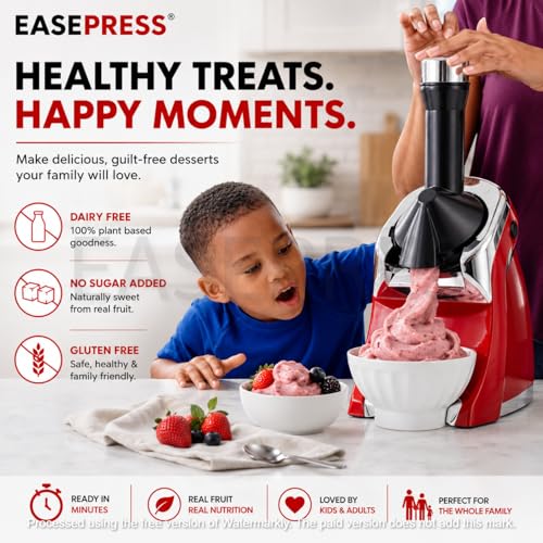 Image of EASEPRES Frozen Fruit Ice Cream Maker Machine | BPA Free Frozen Yogurt, Sorbet, Smoothie & Dessert Maker for Home & Kitchen | Ghar Par Fresh Frozen Desserts Banaye Easily