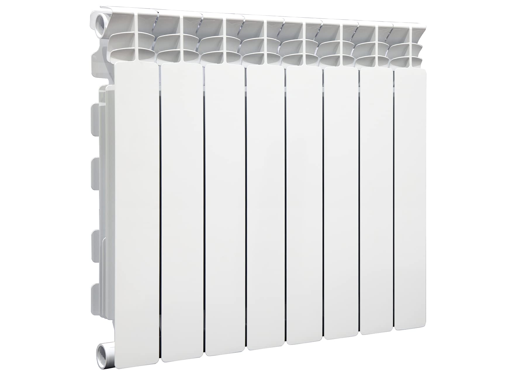 Fondital V710AM04408 Radiatore in alluminio pressofuso Exclusivo D3, Interasse 600 mm, 8 elementi, bianco
