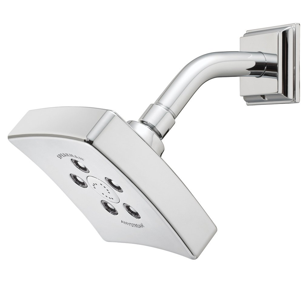 Speakman S-2560 The Edge Duscharm & Flansch – 17,8 Cm, Gebürstetes Nickel, Modernes Design Mit Eckigem Profil