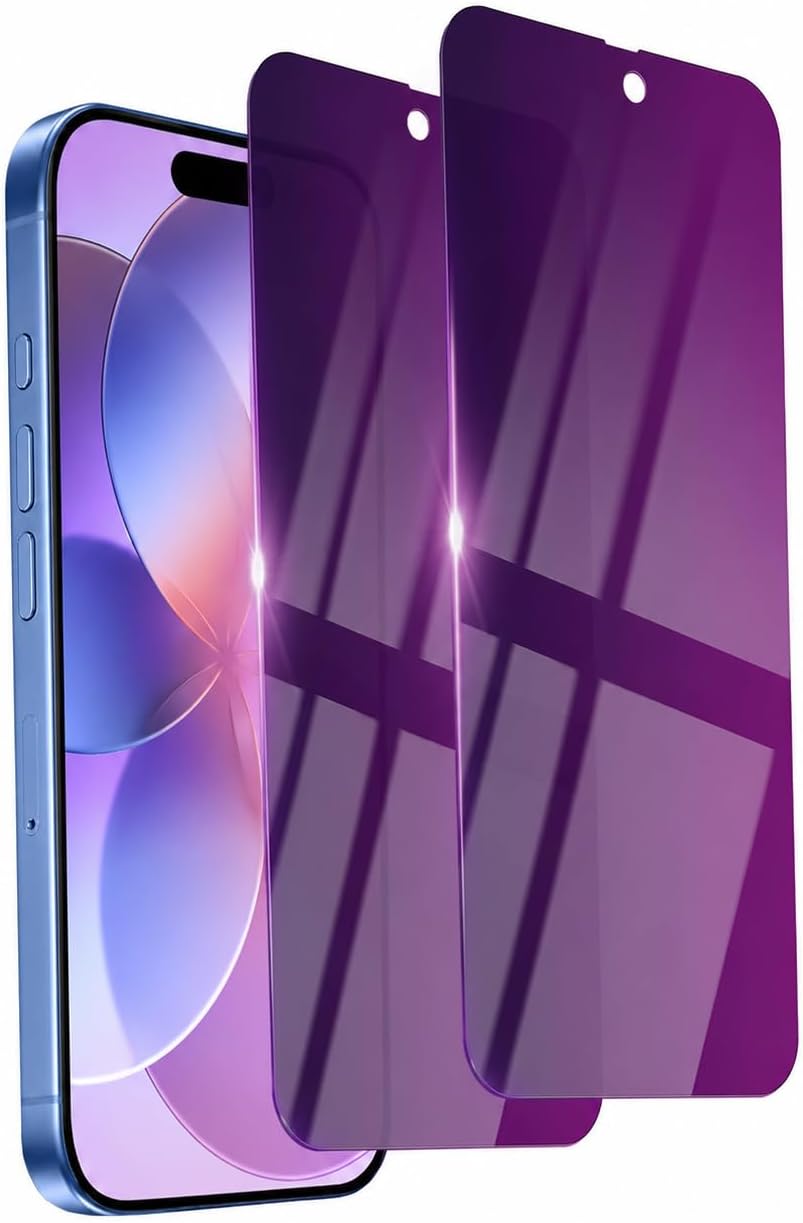 2 Pack Privacy Screen Protector for iPhone 17e Purple