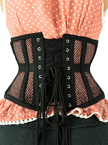 Women's Under bust Heavy Duty Steel Boned Waist Trainer Shaper Mesh Corset (7XL) - Image 4