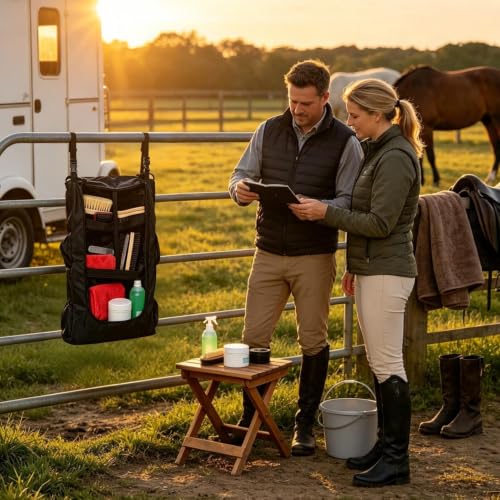 Bolsa de arreos para caballo: organizador colgante e impermeable para equipo de establo 3