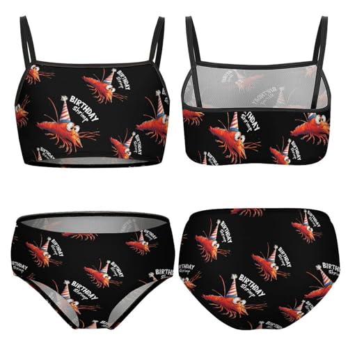 Birthday Shrimp Girls Swimsuits Two Piece Bikini Sets Beach Sport Swimwear Bathing Suit3
