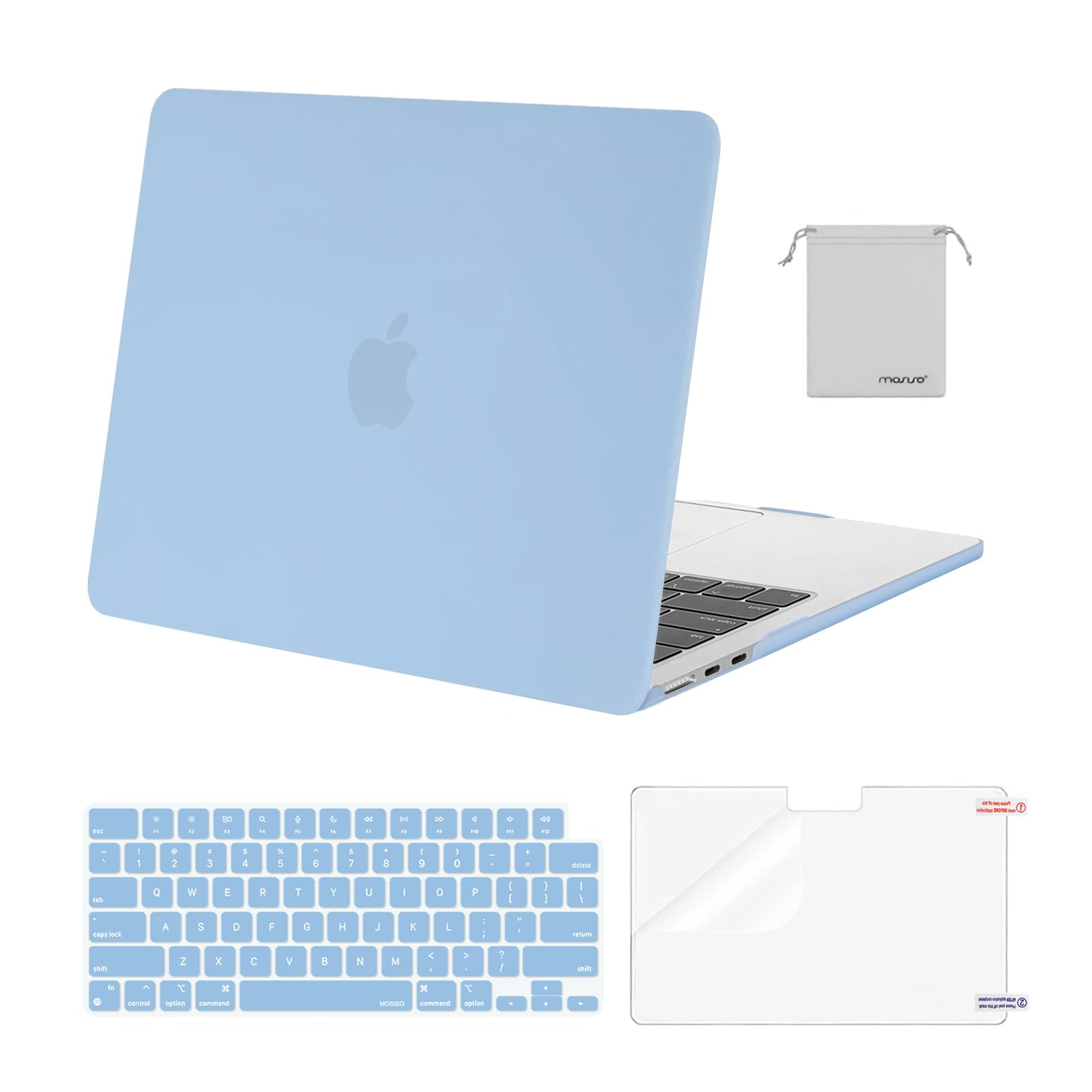 MOSISO Compatible with MacBook Air 13 inch Case M5 2026 M4 2025 M3 M2 2024-2022 A3449 A3240 A3113 A2681,Hard Shell&Keyboard Cover&Screen Film&Pouch for MacBook Air 13.6 inch Case, Crystal Clear — view 40