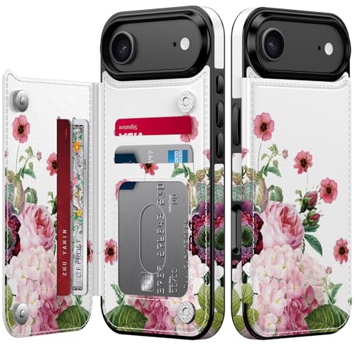 Étui portefeuille iPhone XX Air cuir clapet protection intégrale motif floral roses