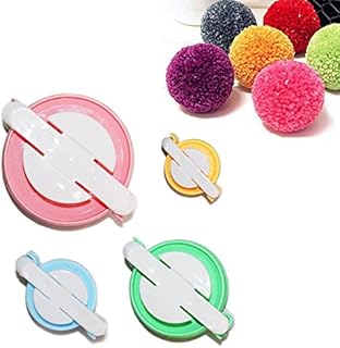 TaleeMall 4 Sizes (small to large) of Pom Pom Maker Set for DIY Pompom Kit Fluff Ball Weaver Maker