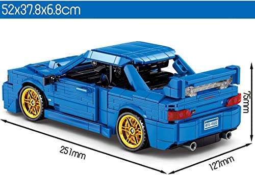Gooratu Technik Auto mit Rückziehmotor, Rennwagen Bausteine Kompatibel mit Lego Technik - 896 Teile (Blau) – Bild 5