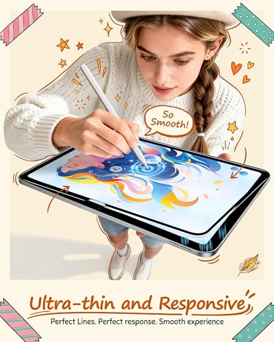 OMOTON PAPERSENSE 2 Pack Detachable Paper Screen Protector for iPad A16 11th/10th Gen (11/10.9 Inch), Reusable Matte PET Film, Write & Draw Like on Paper, Anti-Glare, with 2 Pencil Tip Replacements — view 3