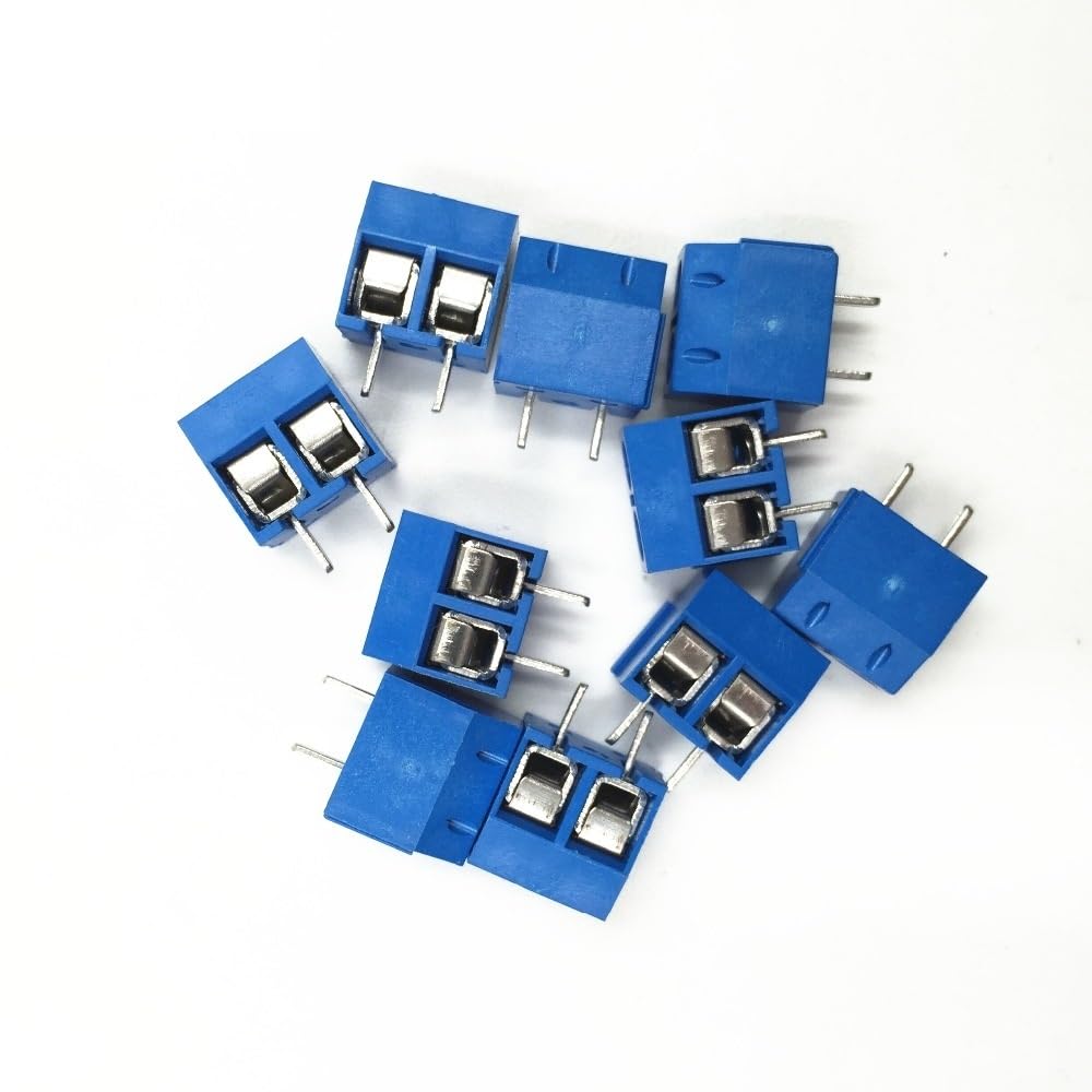 10-200Pcs/lot KF301-5.0-2P KF301-3P KF301-4P Pitch 5.0mm Straight Pin 2P 3P 4P Screw PCB Terminal Block Connector Blue Green(Green 6P,10pcs)