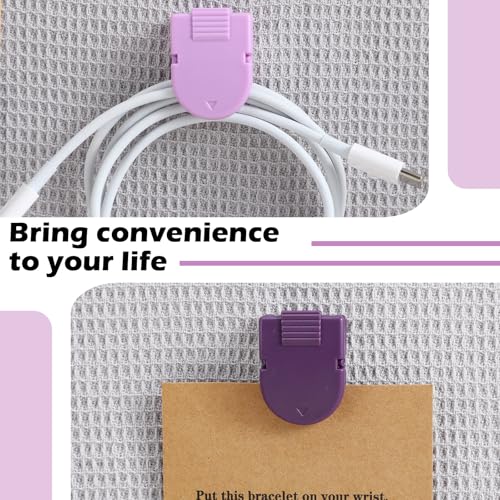 Image of Feifeiya 15 Pcs Cubicle Clips for Fabric Panels,Purple | Office Partition Wall Clips, 40-sheet Capacity for Notes Photos Memos, Metal Spring, Fits Cubicle Fabric Accessories