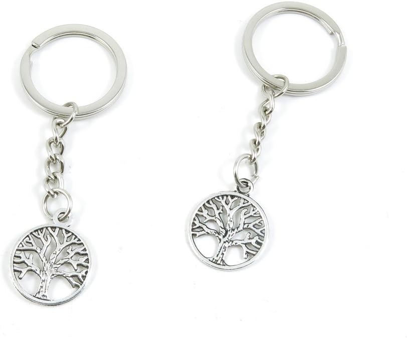 80 Pieces Keyring Keychain Keytag Key Ring Chain Tag Door Car Wholesale Jewelry Making Charms R2AZ2 Life String Tree Oak