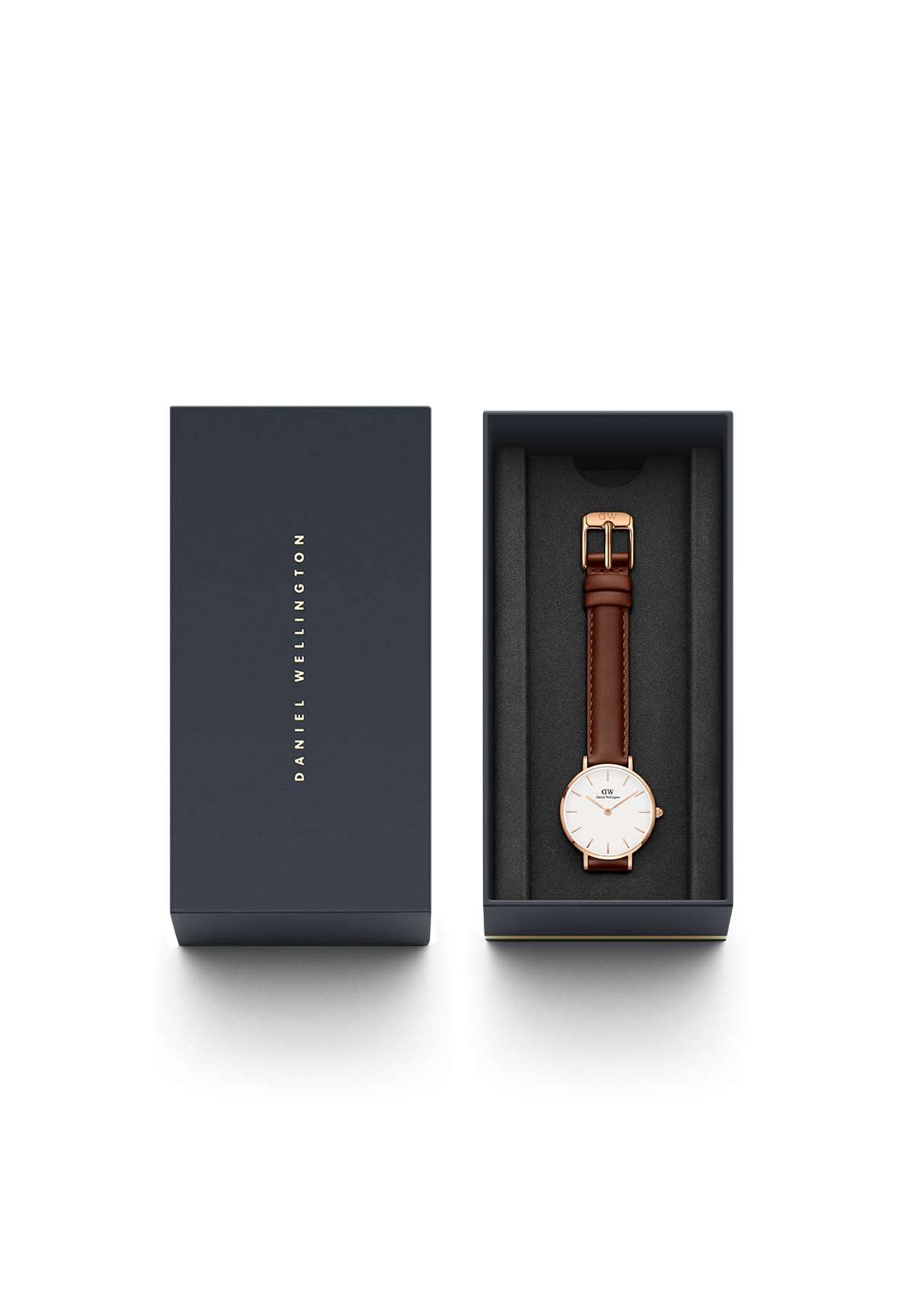 Daniel Wellington Petite St Mawes, Braun/Roségold Uhr, 28mm, Leder, für Damen
