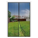 Docazoo Magnetic Screen Door for Sliding Door - Closure Fits Doors Up To 34'x81' - Heavy Duty Self-Closing Door Screen, Pet-Friendly, Mosquito, Fly, Bug Net - Patio Magnet Mesh Partition - Retractable