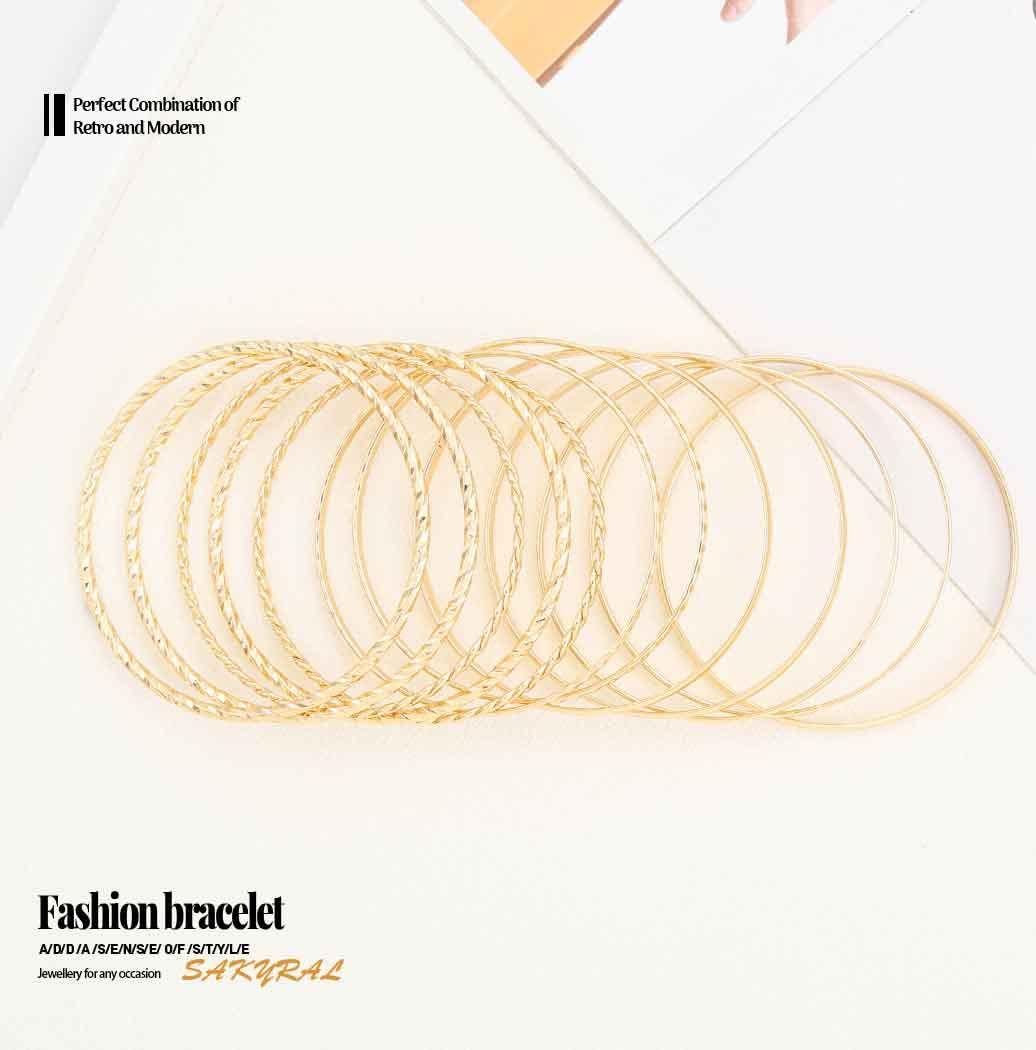 Gold Bangle Bracelets Indian Bangles Stackable Jewelry Set for Women - Image 7