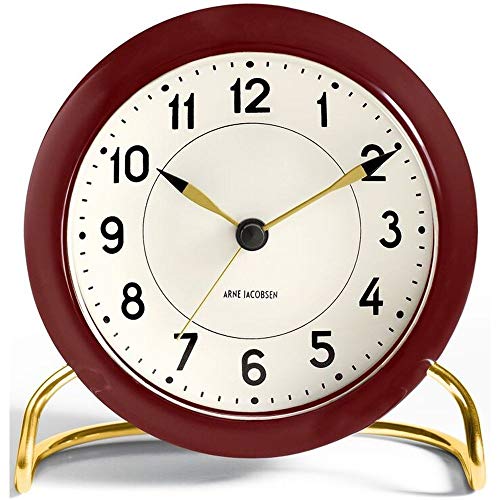 Rosendahl armani table clock montre station arne jacobsen-rouge, en verre et plastique aBS