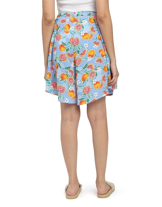 Image of B STORIES Women's Viscose Printed Lounge Culotte Shorts (Pack of 2)