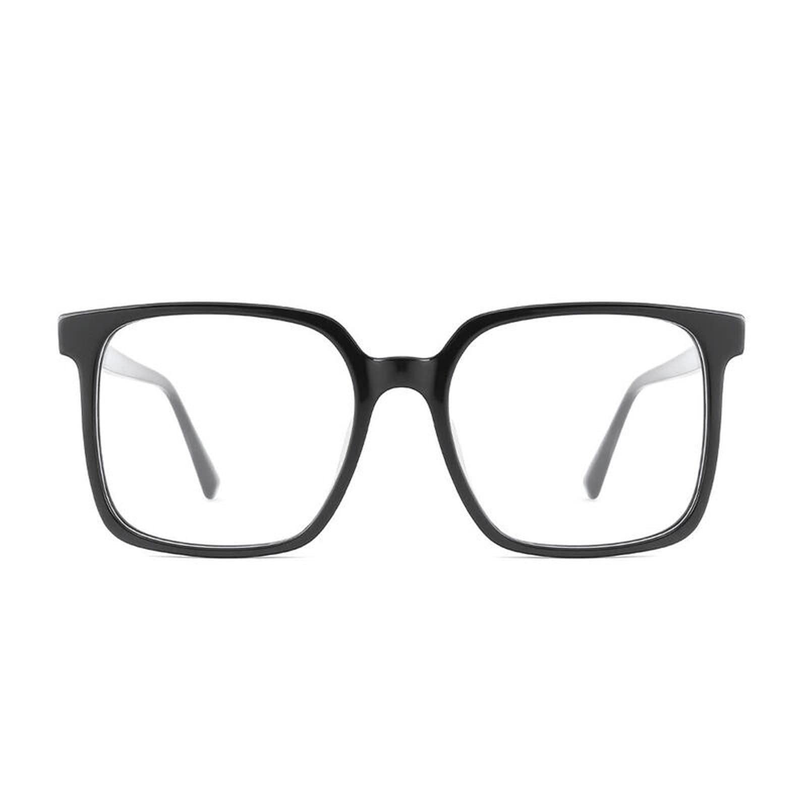 AOOLIA Reading Glasses Blue Light Blocking Women Men Oversized Rectangle Computer Readers Anti UV Ray Nerd Eyeglasses (Black, 1, multiplier_x)