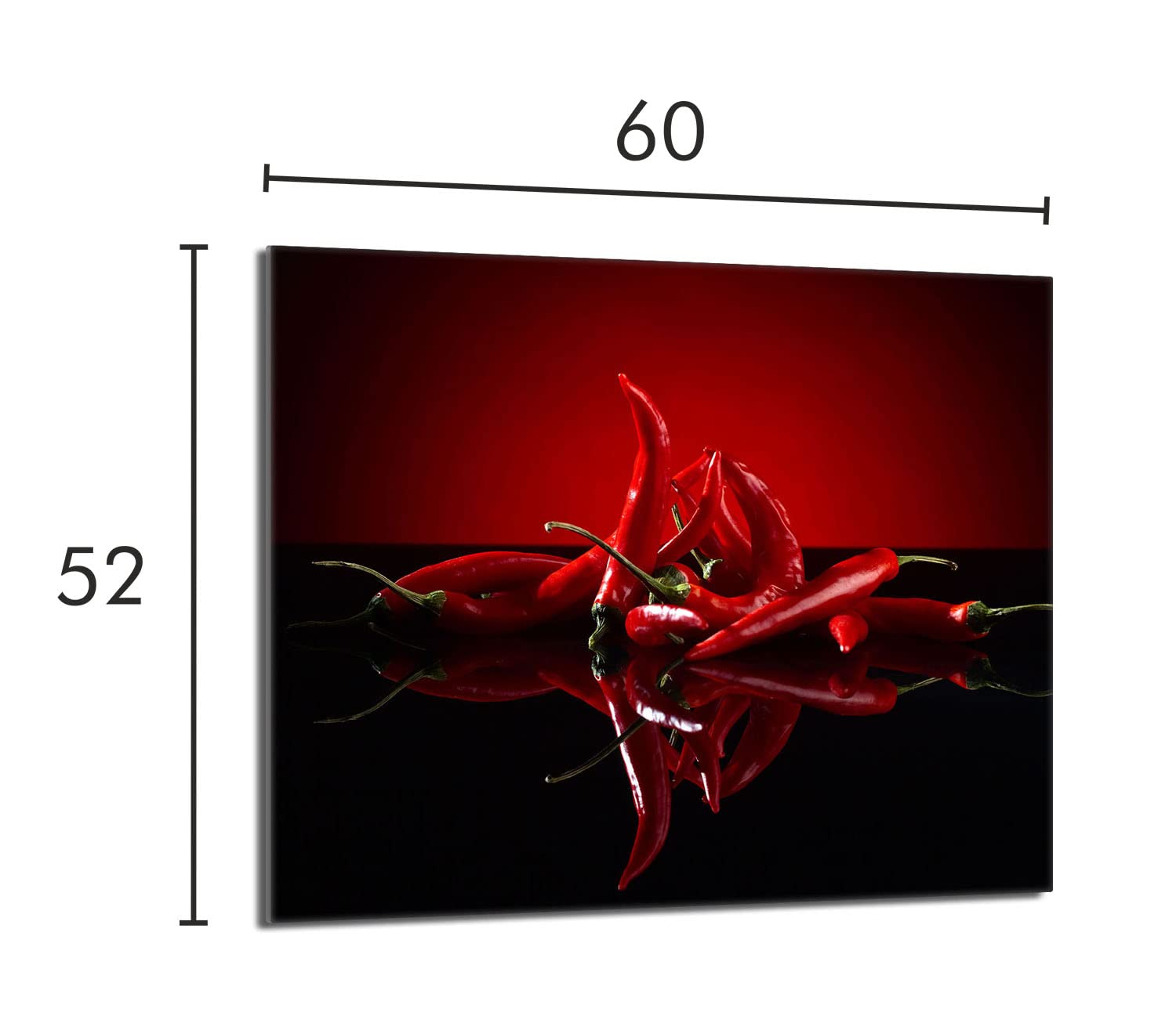 Plaque De Recouvrement Pour Cuisinière 60x52 Cm - En Verre Trempé, Rouge, Protection Anti-éclaboussures, Planche à Découper