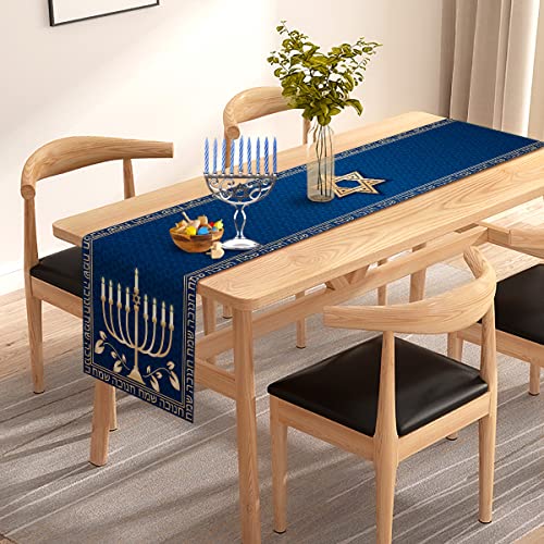 Hanukkahtablerunnerchanukahmenorahstarofdavidjewishfestivalholidaypartykitchendininghomedecoration13x72  Urban Country Home Decor Hanukkah table runner chanukah menorah star of david jewish festival holiday party kitchen dining home decoration 13 x 72  urban country home decor