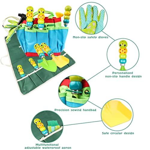 Conjunto de ferramentas de jardinagem infantil 9 peças, mini ferramentas de jardinagem kit de ferram