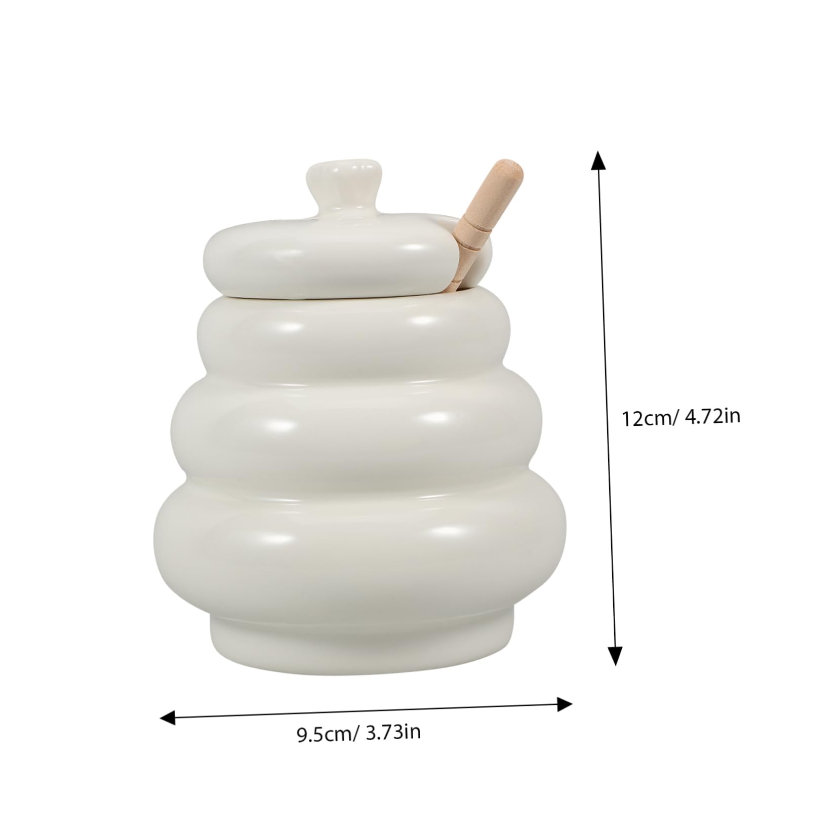 Cabilock 1 Set Ceramic Honey Dispenser Jar with Lid Dipper Lidded Honey Container for Kitchen Dining Versatile Syrup Jars Design