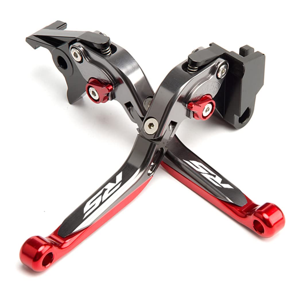 ESPEEDMTC para Aprilia RS 125 2006-2010, aleación de Aluminio CNC modificada, Longitud de 6 etapas, Palanca de Embrague de Freno de Mano Plegable Ajustable, Accesorios (Rojo)