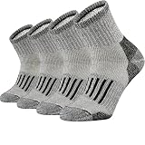 AHIOJEGX Zehensocken Herren 4 Paar verdickte warme Wander-Crew-Socken for Männer und Frauen, Woll-Sportsocken, feuchtigkeitsableitend(Black Gray(4 pairs),Euro M(36-41))