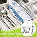 ONCE FOR ALL Safe Mandoline Slicer 5 in 1 Vegetable Cutter, Strips Julienne Dicer Adjustable Thickness 0.1-8 mm for Kitench Fast Meal Prep (Light Blue)