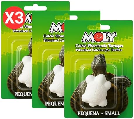 Moly x3 Pastilla de Calcio Vitaminado para Tortugas de Agua | Alimento Tortuga, Galápagos y Reptiles Disoluble en Agua Liberación Lenta en Tortugueras y Acuarios | Fortalece Caparazón | Neutraliza pH