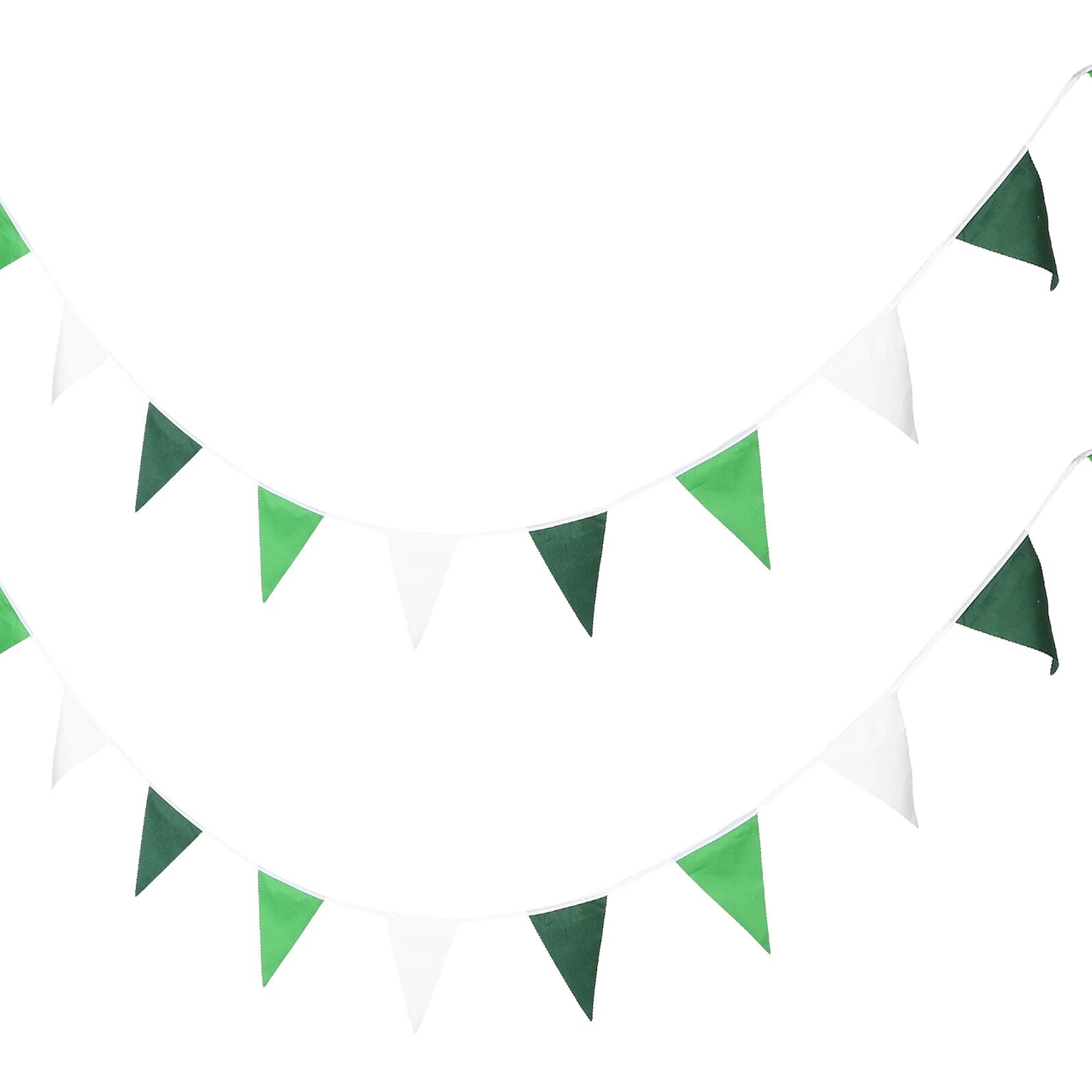 HANABASS 5 Piezas Banderines Triangulares Poliéster Sólido Degradado Verde para Decoración Boda Cumpleaños y Fondo Fotos