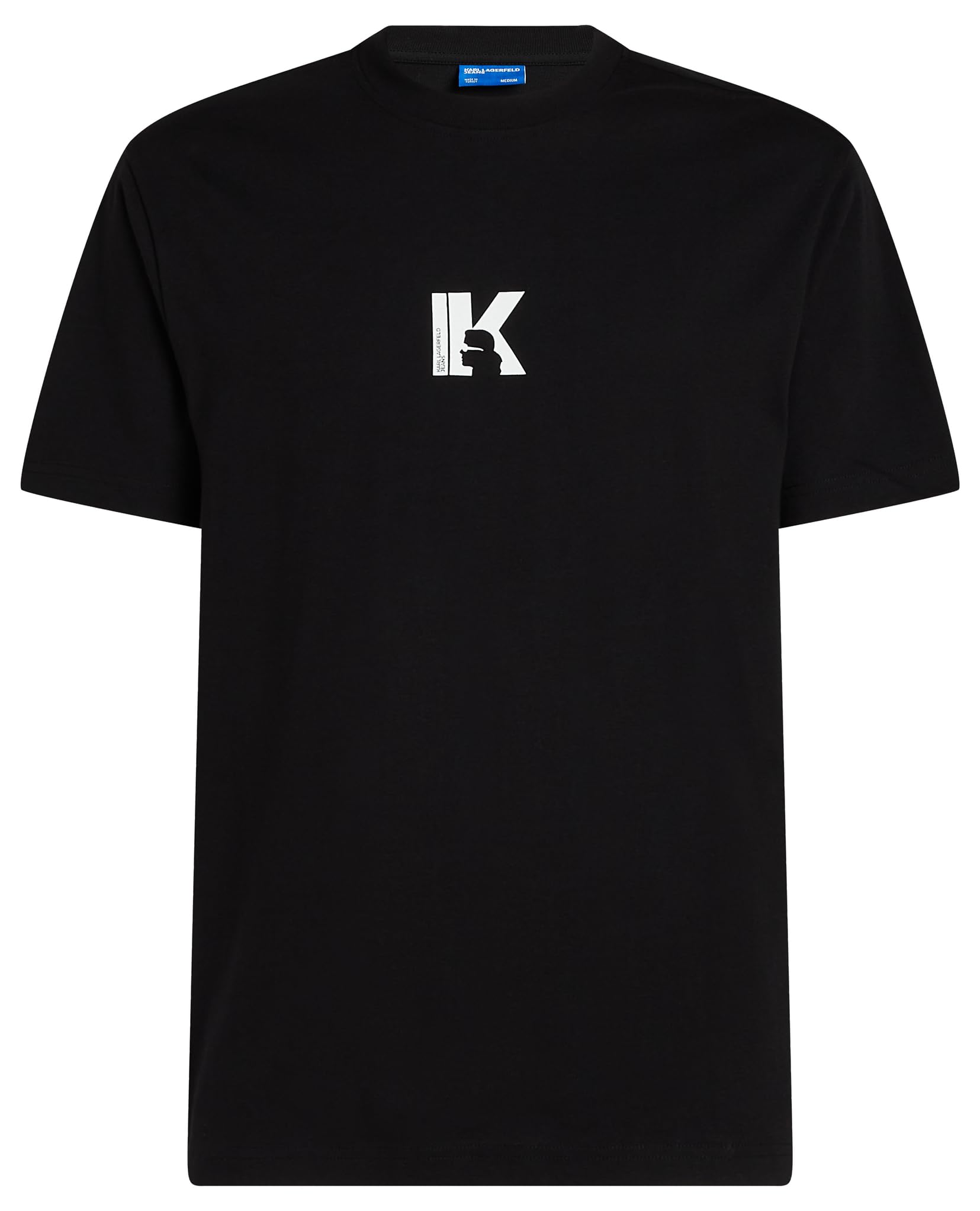 Karl Lagerfeld Jeans, Męskie, Regularny Krój Z Krótkim Rękawem I Logo K, Regularny Krój, Czarny, L