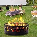 Fire Pit Ring for Outside Heavy Duty Fire Pit Insert Metal Steel Easy Assemble Fire Ring 36X12in