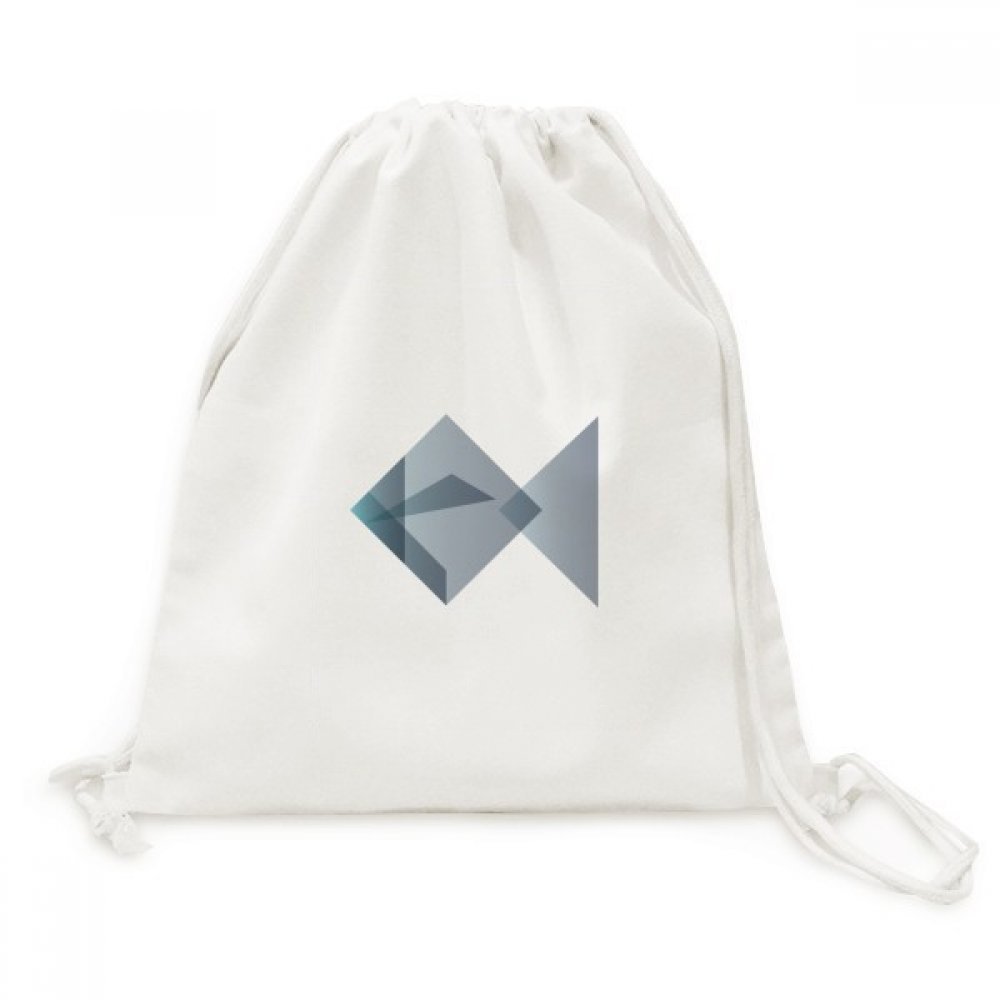 Toile drawstring backpack poisson origami géométrique sac à dos