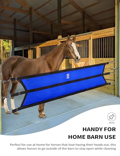Protector de pasillo para delimitar cuadras de caballos con anillos en D ajustables 6