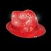 Fun Central O751, 1 Pc Red LED Light Up Sequin Fedora, Fedora Hats for Women, Light Up Hat, Flashing Sequin Hat, LED Party Pack, Fedora for Concert, Stage Performances, Disco and Retro Party