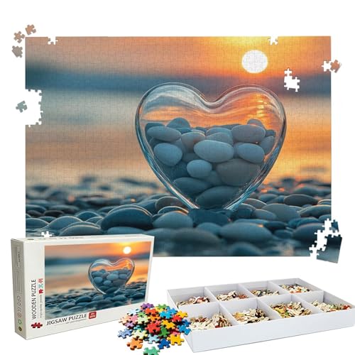 Regalo Mujer Puzzle 2000 Piezas de Madera Atardecer Amar Adultos